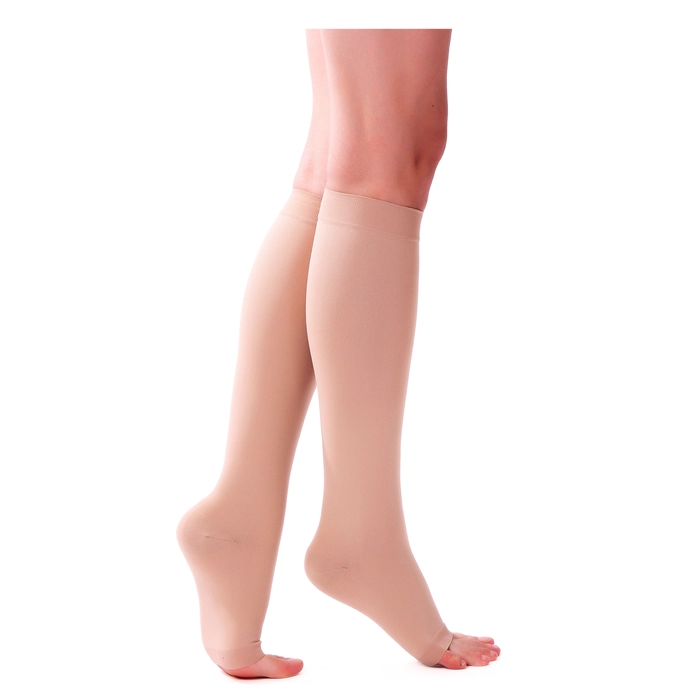 Compression stockings for varicose veins, knee length